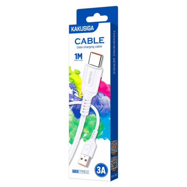KAKUSIGA καλώδιο USB-C σε USB KSC-805, 3A, 480Mbps, 1m, λευκό