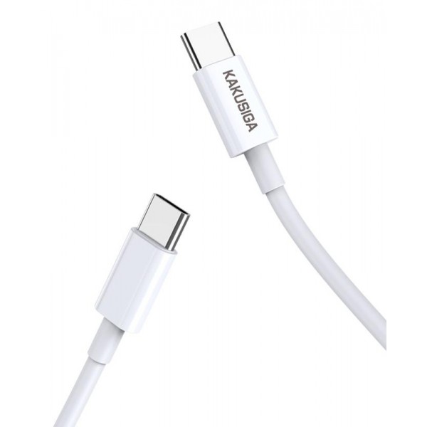 KAKUSIGA καλώδιο USB-C σε USB-C KSC-653, 100W, 480Mbps, 25cm, λευκό - USB-C (Type-C)