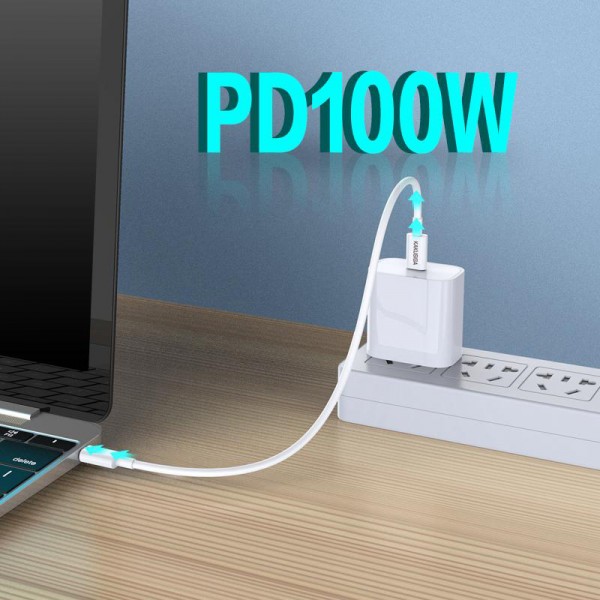 KAKUSIGA καλώδιο USB-C σε USB-C KSC-653, 100W, 480Mbps, 25cm, λευκό - USB-C (Type-C)