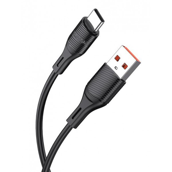 KAKUSIGA καλώδιο USB-C σε USB KSC-953, σιλικόνης, 3A, 480Mbps, 1m, μαύρο - USB-C (Type-C)
