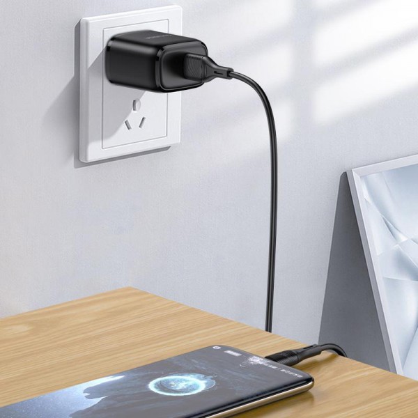 KAKUSIGA καλώδιο USB-C σε USB KSC-953, σιλικόνης, 3A, 480Mbps, 1m, μαύρο - USB-C (Type-C)