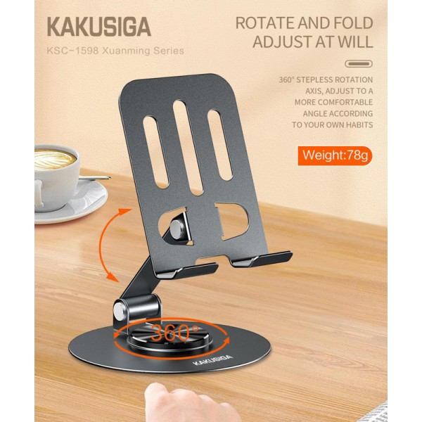 KAKUSIGA επιτραπέζια βάση smartphone KSC-1598, foldable, μαύρη - Βάσεις Κινητών