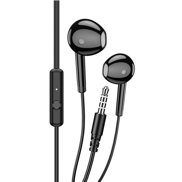 KAKUSIGA earphones με μικρόφωνο KSC-1301, 3.5mm σύνδεση, 14mm, 1.1m, μαύρα - Ακουστικά - Bluetooth