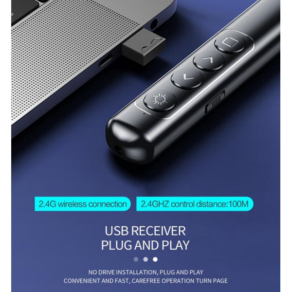 KAKUSIGA τηλεχειριστήριο παρουσιάσεων KSC-1488 με laser & πλήκτρα, 100m, μαύρο