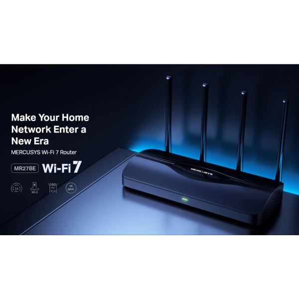 MERCUSYS router MR27BE, WiFi 7, 3.6Gbps BE3600, EasyMesh, Ver 1.20 - Modem - Router