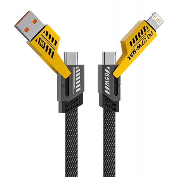 POWERTECH καλώδιο USB-C/USB σε USB-C/Lightning PTR-0164, 65W, 480Mbps, 1m, μαύρο - USB-C (Type-C)