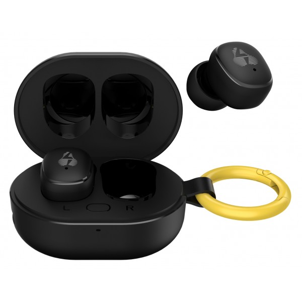POWERTECH earphones με θήκη φόρτισης PT-1392, True Wireless, 6mm, 25/230mAh, μαύρα - Ακουστικά - Bluetooth