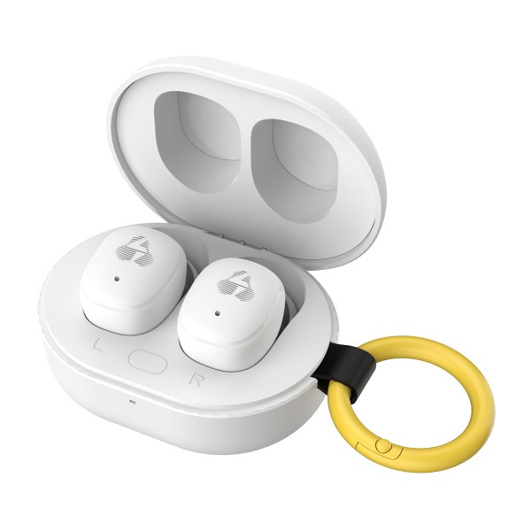 POWERTECH earphones με θήκη φόρτισης PT-1393, True Wireless, 6mm, 25/230mAh, λευκά