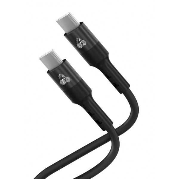 POWERTECH καλώδιο USB-C PTR-0163, σιλικόνης, 60W, 480Mbps, 1m, μαύρο - USB-C (Type-C)