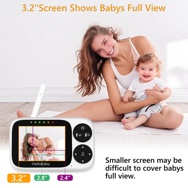 HELLOBABY ενδοεπικοινωνία μωρού HB2033 με κάμερα & οθόνη 3.2", 720p - Smart Κάμερες