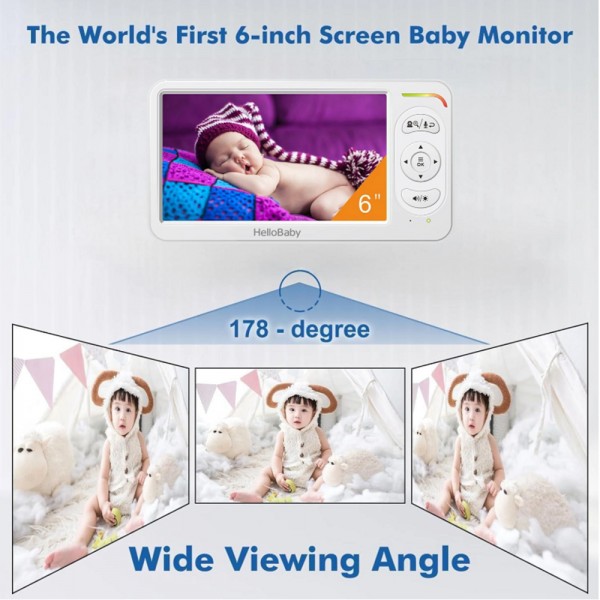 HELLOBABY ενδοεπικοινωνία μωρού HB6364 με κάμερα & οθόνη 6", 720p, PTZ - Smart Κάμερες