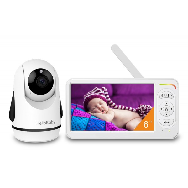 HELLOBABY ενδοεπικοινωνία μωρού HB6364 με κάμερα & οθόνη 6", 720p, PTZ - Smart Κάμερες