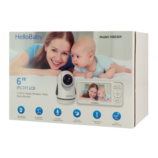 HELLOBABY ενδοεπικοινωνία μωρού HB6364 με κάμερα & οθόνη 6", 720p, PTZ HELLOBABY ενδοεπικοινωνία μωρού HB6364 με κάμερα & οθόνη 6", 720p, PTZ