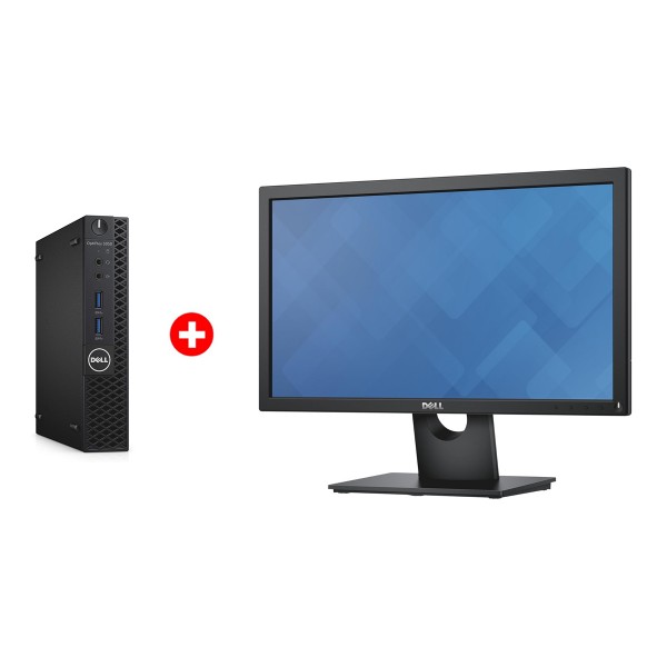 DELL PC OptiPlex 3050 Micro, Refurbished Grade A Repainted, i5-7500T, 8/256GB M.2, με οθόνη E2016H GB, με βάση - Refurbished PC