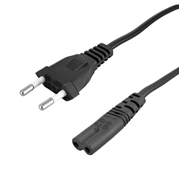 POWERTECH καλώδιο τροφοδοσίας CAB-P040, copper, 2x 0.75mm, 1.5m, μαύρο - Τροφοδοσία