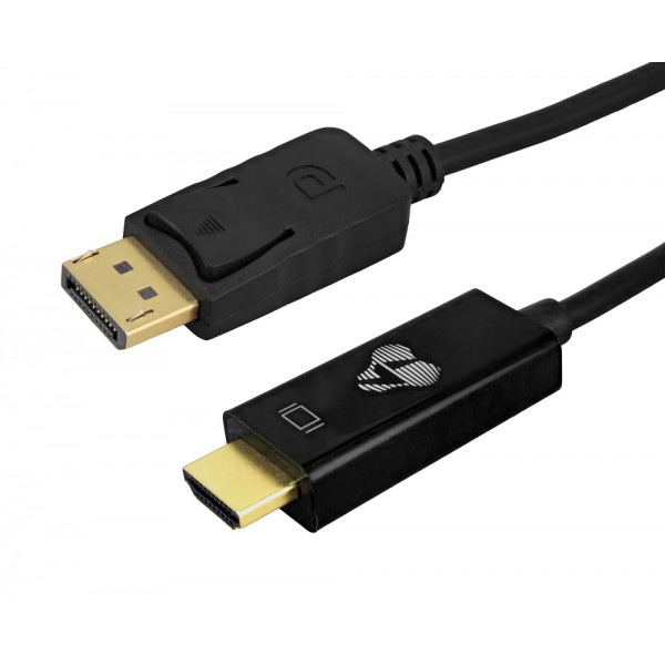 POWERTECH καλώδιο DisplayPort σε HDMI CAB-H183, 4K/30Hz, 21.6 Gbps, 1.5m, μαύρο - Εικόνα