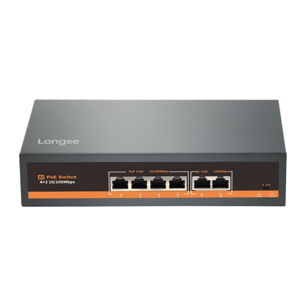 LONGSE PoE switch HT42FA με 4x LAN & 2x WAN θύρες, 10/100Mbps - Switches