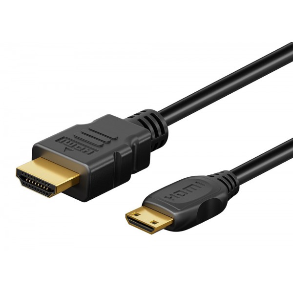 GOOBAY καλώδιο mini HDMI σε HDMI 74083 με Ethernet, 4K/60Hz, 18 Gbps, 2m, μαύρο - Εικόνα