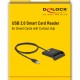 DELOCK card reader 91724 για smart card, USB σύνδεση, 480Mbps, μαύρο