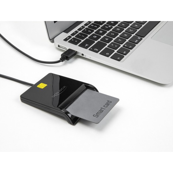 DELOCK card reader 91724 για smart card, USB σύνδεση, 480Mbps, μαύρο - USB Hubs - Card Readers