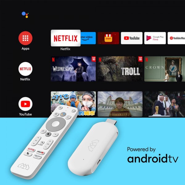 HOMATICS TV Stick HD, 1080p, 1/32GB, WiFi, Google/Netflix πιστοποίηση, Android 11 - TV Box
