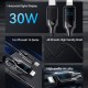 USAMS καλώδιο Lightning σε USB-C SJ741, 30W, 480Mbps, 1.2m, μαύρο