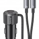 USAMS φορτιστής αυτοκινήτου CC287 με 2 σε 1 καλώδιο, USB/USB-C θύρες, 66W, μαύρος