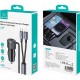 USAMS φορτιστής αυτοκινήτου CC287 με 2 σε 1 καλώδιο, USB/USB-C θύρες, 66W, μαύρος