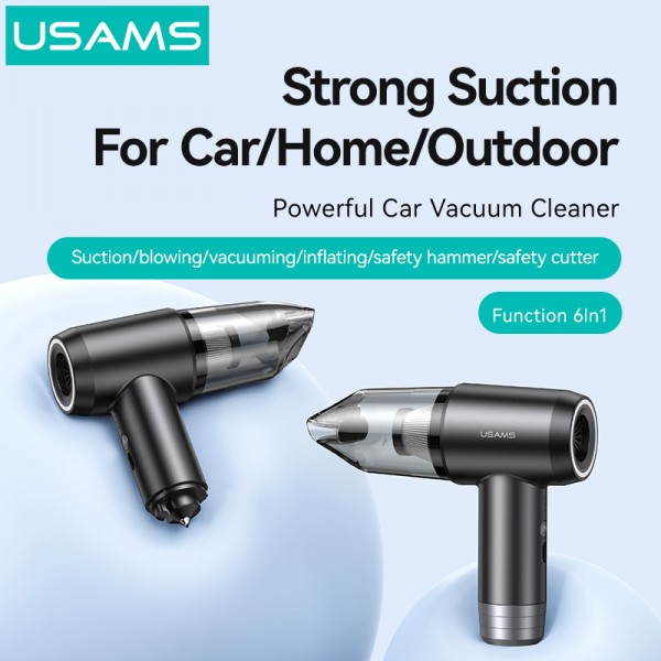 USAMS 2 σε 1 σκουπάκι χειρός & air duster ZB291, 60W, 4000mAh, μαύρο - Μηχανήματα - Πολύμετρα
