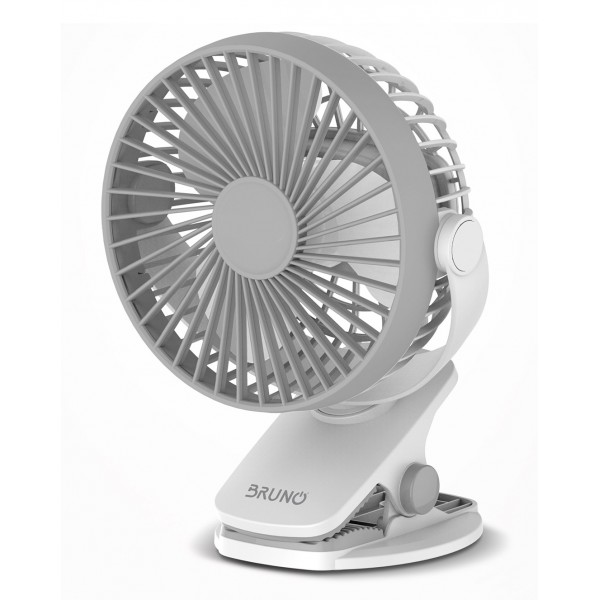 BRUNO BRN-0230 Ανεμιστήρας με κλίπ επαναφορτιζόμενος, λευκός-γκρί - Σύγκριση Προϊόντων