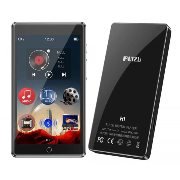 RUIZU MP3 player Η1 με οθόνη αφής 4", 32GB, ελληνικό μενού, Bluetooth, μαύρο - MP3 - MP4 Players