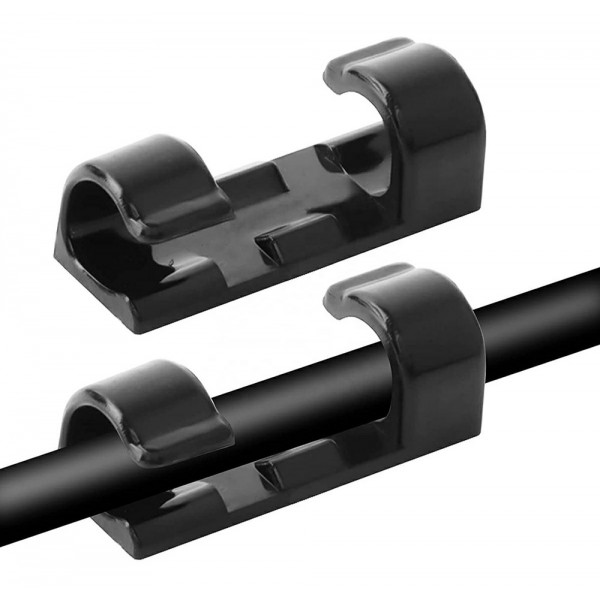 Οργανωτές καλωδίων AG702D με αυτοκόλλητο, 3x1.1x0.7cm, μαύρο, 20τμχ - Τακτοποίηση Καλωδίων