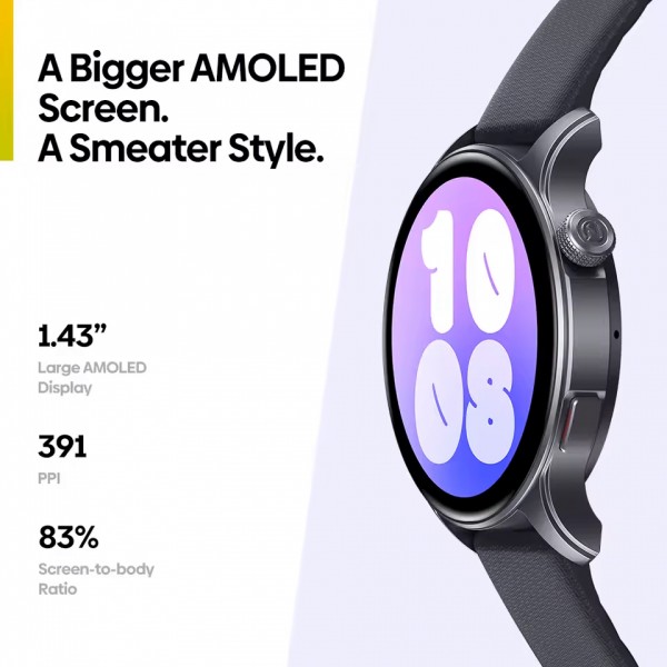 ZEBLAZE smartwatch Btalk 3 GPS, heart rate, 1.43" AMOLED, GPS, 3 ATM, γκρι