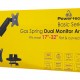 POWERTECH βάση γραφείου για 2x οθόνες PT-1425, 17-32", έως 9kg