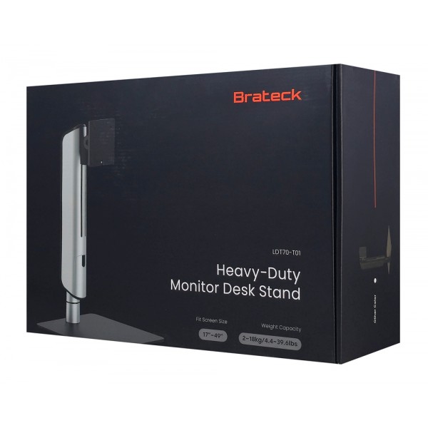 BRATECK βάση γραφείου οθόνης LDT70-T01, 17-49", έως 18kg, heavy duty