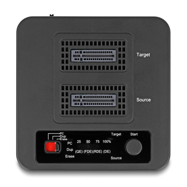 DELOCK docking station για M.2 NVMe SSD 64300, 2 θέσεων, 20Gbps, clone/erase function, μαύρο