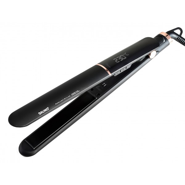 BRUNO BRN-0219 Ισιωτική πρέσα μαλλιών με κεραμικές πλάκες, 50W, ψηφιακή ένδειξη, black-copper - Προσωπική Περιποίηση