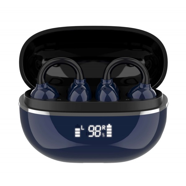 LDNIO earphones με θήκη φόρτισης T09, OWS, Φ10mm, 35/400mAh, μπλε - Ακουστικά - Bluetooth