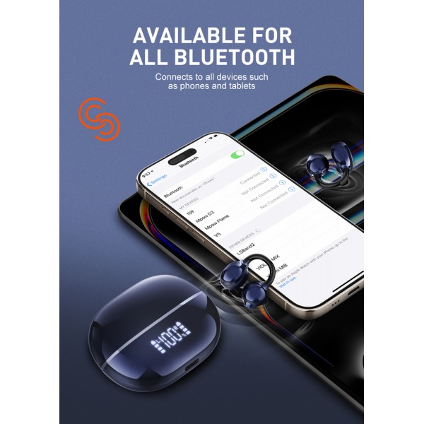 LDNIO earphones με θήκη φόρτισης T09, OWS, Φ10mm, 35/400mAh, μπλε LDNIO earphones με θήκη φόρτισης T09, OWS, Φ10mm, 35/400mAh, μπλε