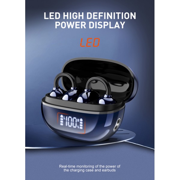 LDNIO earphones με θήκη φόρτισης T09, OWS, Φ10mm, 35/400mAh, μπλε LDNIO earphones με θήκη φόρτισης T09, OWS, Φ10mm, 35/400mAh, μπλε