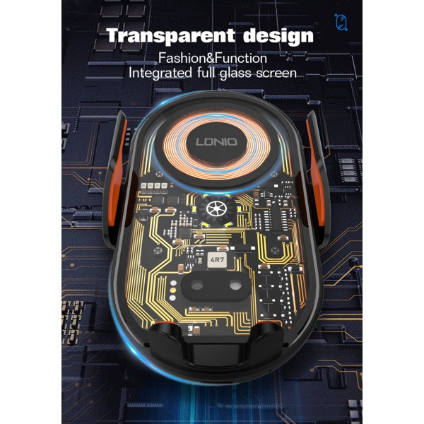 LDNIO ασύρματος φορτιστής & βάση smartphone αυτοκινήτου MA30, 15W, μαύρο