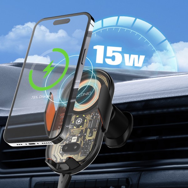 LDNIO ασύρματος φορτιστής & βάση smartphone αυτοκινήτου MA30, 15W, μαύρο - Mobile