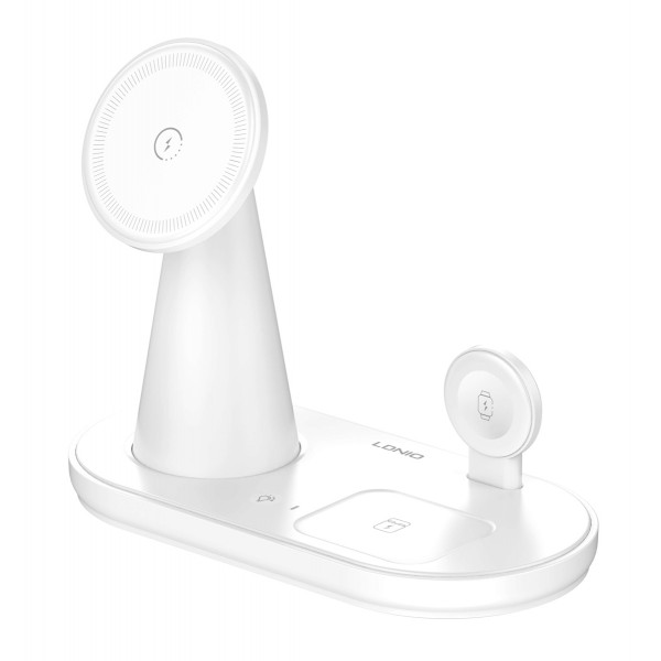 LDNIO ασύρματος φορτιστής WL01 με LED φωτισμό, 3 σε 1, 15W, λευκός - Σύγκριση Προϊόντων