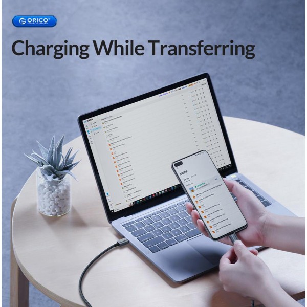 ORICO καλώδιο USB-C GQA60, 60W, 480Mbps, 1m, μαύρο - USB-C (Type-C)