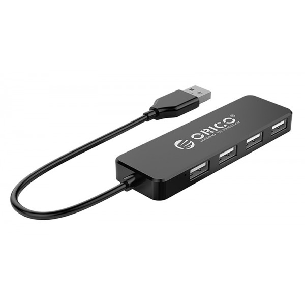 ORICO USB hub FL01, 4x θυρών, USB 2.0, 480Mbps, USB σύνδεση, μαύρο - USB Hubs - Card Readers