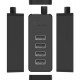 ORICO USB hub W5P-U2, 4x θυρών, USB 2.0, 480Mbps, USB σύνδεση, 1m καλώδιο, μαύρο
