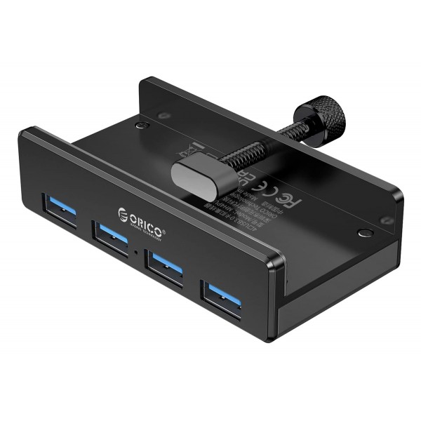 ORICO USB hub MH4PU-P με σφιγκτήρα, 4x θυρών, 5Gbps, USB σύνδεση, μαύρο - USB Hubs - Card Readers