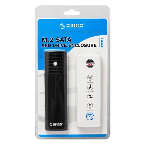ORICO θήκη για M.2 SATA SSD PWM2, 5Gbps, μαύρη