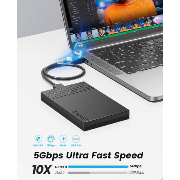 ORICO θήκη για 2.5" SATA HDD/SSD 2526U3-V1, 5Gbps, μαύρη - ORICO