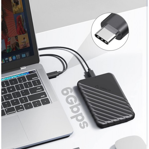 ORICO θήκη για 2.5" SATA HDD/SSD 25PW1C-C3, 5Gbps, μαύρη - ORICO